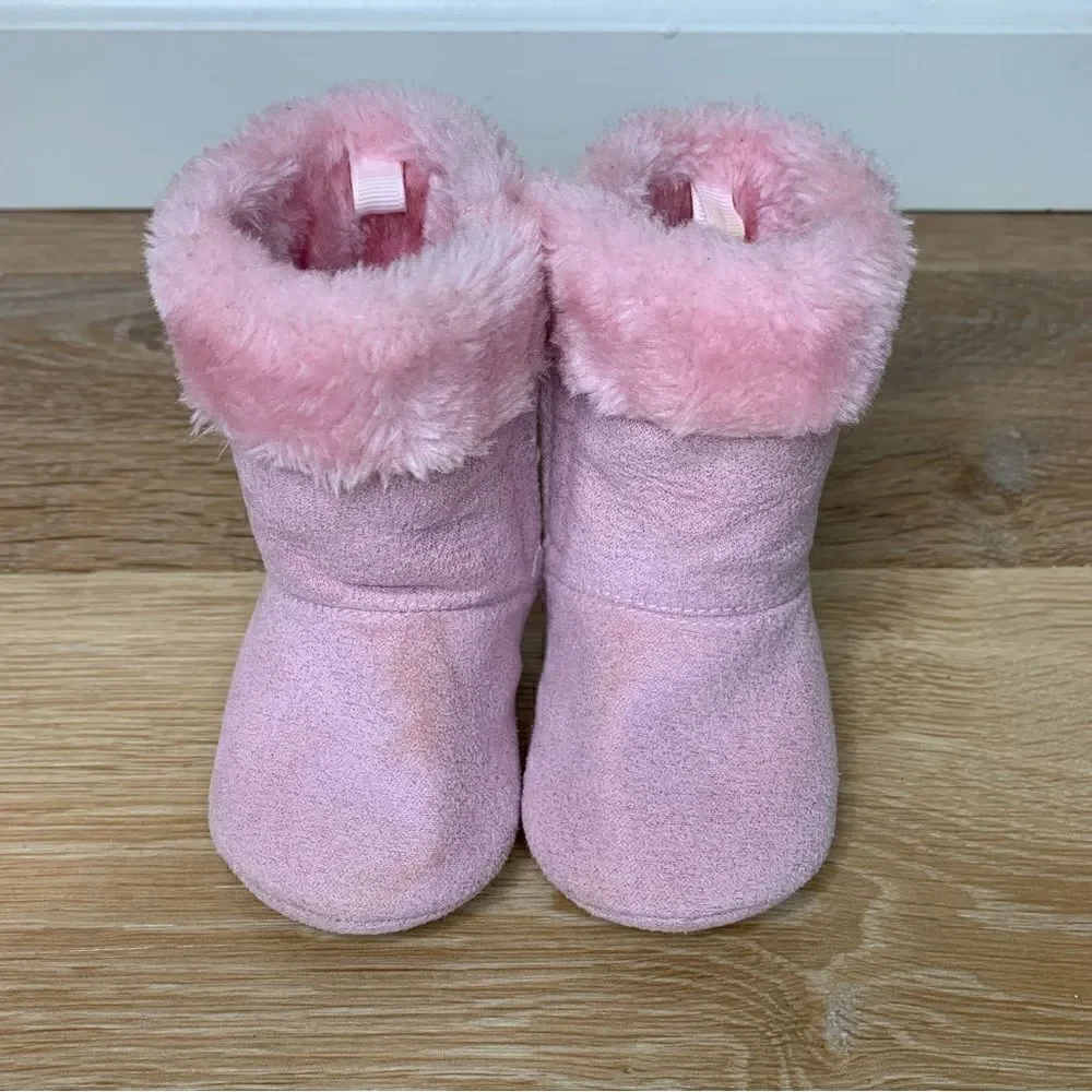 Trimfoot Baby Girl Size 3 Pink Faux Fur Boots